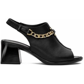 Resim Pierre Cardin Pc-54632 Kadın Hakiki Deri Topuklu Sandalet Siyah Siyah 