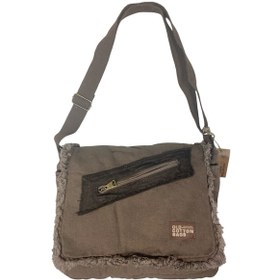 Resim Old Cotton Cargo Vintage Salaş Orta Boy Unisex Günlük Çapraz Postacı Tablet Çantası M 32 Cm X 27 Cm Koyu Kahverengi 