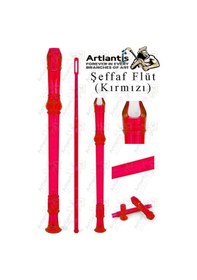 Resim Şeffaf Flüt Blok 1 Adet Renkli Blok Fülüt Şeffaf Abs Plastik 3 Parça Kaliteli Net Ve Yüksek Ses Kalitesi Fülüt Kırmızı 