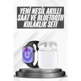Resim Nemere İthalat Akıllı Saat Gümüş Kasa Bluetooth Kulaklık Hediyeli Çok Fonksiyonlu Ikili Set Nemere Ithalat 