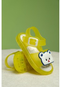 Resim Eva Işıklı Kaydırmaz Tabanlı Figürlü Unisex Çocuk Sandalet Terlik 001 