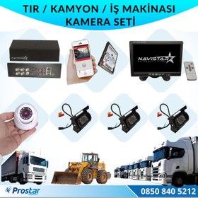 Resim Tır Kamyon İş Makinası için Uzaktan İzlemeli 4 Kameralı 320 GB Harddisk Kamera Seti 