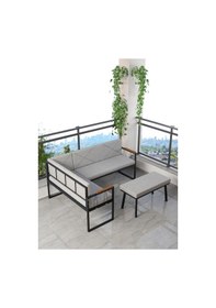 Resim Mygusi Mygusi Src Balkon, Bahçe, Cafe, Köşe Takimi Gri 