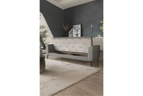 Resim ModaLife Mitra Üçlü Kanepe Modern Tasarım Gri Keten Sandıklı Yataklı 213 cm Derinlik 74 cm 