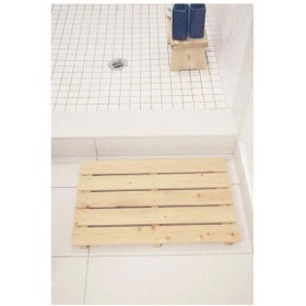 Resim Düver Ahşap Marketi Koku Yapmaz Kaydırmaz Ahşap Banyo Duş Paspası 