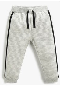Resim Koton Basic Şerit Detaylı Jogger Eşofman Altı Beli Bağlamalı Gri 3wmb40014tk 3WMB40014TK023 Gri 