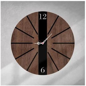 Resim 6mm Modern Ahsap Dekor Duvar Saat Kahverengi 