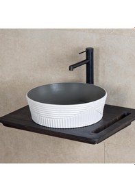 Resim Lena E-W1502MKG Tezgahüstü Lavabo Mat Gri 