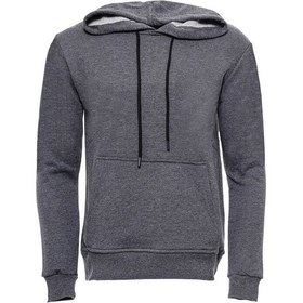 Resim Wessi Kapşonlu Cepli Düz Füme Erkek Sweatshirt Füme 