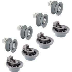Resim Bosch Uyumlu Sms40M62Eu Bulaşık Makinesi Sepet Tekerleği 4Alt 4Üst Takım - 552281975 