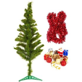 Resim Yılbaşı Çam Ağacı 90 Cm + Süs Seti Standart 