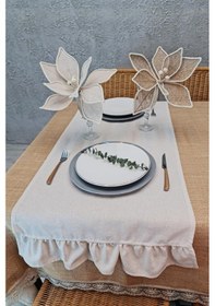 Resim Runner Fırfırlı Retro Krem 