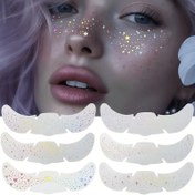 Resim 6 Sayfa Glitter Freckles Holografik Etiketler - Parlayan Yıldız ve Kalp Nokta Desenleri, Parti, Festival, Günlük Makyaj için Yuvarlak Yüz Yama - Canlı Çok Renkli Kozmetik Yama Festivali, Festival Kozmetikleri, Eğlenceli Tasarım, Kolay Uygulama Yama 