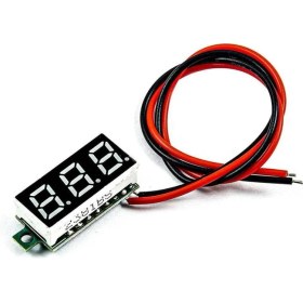 Resim Mini Dijital Voltmetre 3.5-30V, Kablo Bağlantılı, 0.28 Inç Ekran 