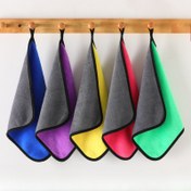 Resim 5 Adet Süper Emici Mikrofiber Mutfak Bezleri - Dökülmez, Hızlı Kuruyan Çok Amaçlı Temizlik Havluları Mutfak, Banyo ve Ev Kullanımı İçin - Canlı Renkler (Mavi, Mor, Sarı, Kırmızı, Yeşil) 