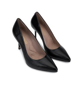 Resim Tamer Tanca Kadın Hakiki Deri Siyah Rugan Topuklu Ayakkabı 1129 212 Bn Ayk Sk25-26 Sıyah Bnck Rgn Siyah 