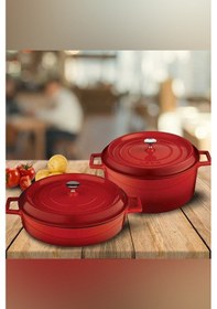 Resim Lava Trendy 2'li 24 cm Derin 28 cm Yayvan Tencere Seti 
