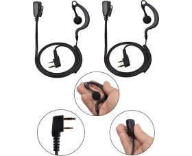 Resim Yuwa 2 Adet Telsizler Için Akustik Kulaklık Siyah Spiral Kulak Içi Telsiz Kulaklığı Baofeng BF-999S BF-888S BF-777S Uv-82 