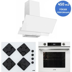 Resim Alveus Afm Serisi Aca1 Turbolu Cam Dijital Beyaz 3'lü Ankastre Set ( FM7701 + FM2201 + FM3301W ) 