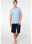 Resim Cacharel 2193/açık Mavi Erkek Kısa Kollu Modal Bermuda Takım 001 