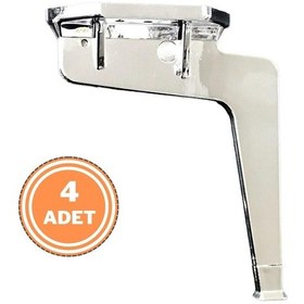 Resim 4 Adet Kaz Lüks Mobilya Koltuk Ayağı Metal Krom 17 Cm 