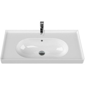 Resim Turkuaz Seramik Ceratyle Arya 80 x 45 CM Etajer Uyumlu Damlalıklı Lavabo 