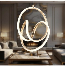 Resim Ruby Gold 3 Renkli 48 Watt Kristal Ledli Modern Oturma Odası Salon Sarkıt Avize Diğer 