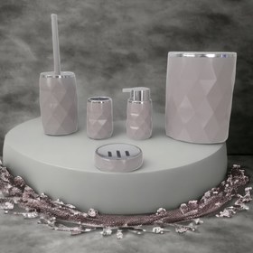 Resim AHİR TİCARET Prizma Krom Kaplı 5'li Banyo Takımı 