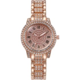 Resim 2xudc Gül Altın Moda 2023 Boş Zaman Elmas Izle Kadın Kuvars Kayış Takvim Yıldızlı Çelik Kemer Tam Elmas Kuvars Izle (Yurt Dışından) 