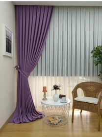Resim Evdepo Home Keten Koyu Lila Fon Perde Tek Kanat Lila 