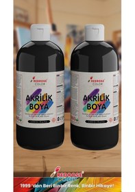 Resim Red Rose Siyah Akrilik Boya 2'li Set 2 x 500 G 