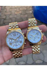 Resim Genel Markalar Çift Saat"/ " Sevgili Saatleri ' Gold Renk Kol Saatleri 