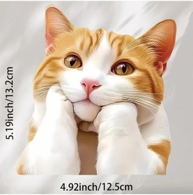 Resim Sunshine022 Fc465 Cam Baskılı Düşünen Kedi Araba Çıkartması Su Geçirmez Güneş Koruyucu 