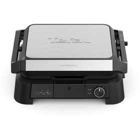 Resim TEFAL SuperGrill 3in1 6 Dilim Kapasiteli 2000 Watt Barbekü Izgara ve Tost Makinesi - Inox 