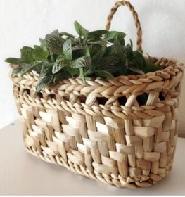 Resim AFRALYAHOME Hasır El Yapımı Doğal Dekoratif Hasır Çanta Gazetelik 30x15 