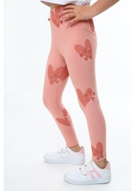 Resim Toontoy Kids Toontoy Kız Çocuk Baskılı Tayt Koyu Pudra 