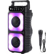 Resim Polygold LF1576 RGB Ledli Mikrofonlu Radyolu Bluetooth Hoparlör 