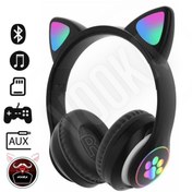 Resim VOOKA Toygo Kedi Kulaklık 5.0 Akıllı Rgb Led Detaylı Bluetooth Kablosuz Kulaklık Çocuk Oyuncu Yeni 