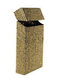 Resim Nesgıft Kadın Gold Swarovski Taşlı Ince Uzun Sigara Kutusu 