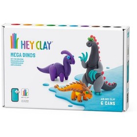 Resim Hey Clay Yaratıcı Kil Seti - Ankylosaurus, Parasaurolophus, Therizinosaurus 