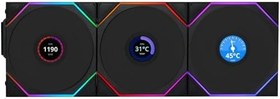 Resim Lian Li UNI FAN TL WIRELESS LCD 3x120mm Siyah Kasa Fanı (G99.12TLLCD1W3B.00) 