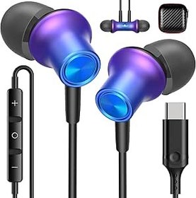 Resim USB C Kulaklıklar USB C Tipi Kulaklıklar iPad 10. Nesil iPhone 16 15 Pro iPad A16 11. Nesil Kablolu Kulaklıklar Mikrofonlu Ses Kontrolü Gürültü Yalıtımı HiFi Stereo Kulaklık Google Pixel 9a için 