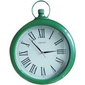 Resim Bahat Time Gold Metalik Yeşil Çerçeve Salon Ofis Duvar Saati 33 Cm 