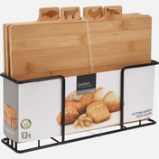 Resim Standlı Bambu Kesme Tahtası Seti 4 Parça 280x200x7mm 