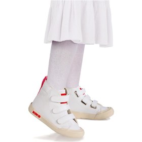 Resim Kiko Kids Garf Günlük Cırtlı Kız Çocuk Bot Ayakkabı Beyaz - Pudra Beyaz - Pudra 