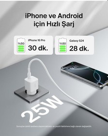 Resim Belkin Boostcharge Usb-c 25 W Pd 3.0 Pps Hızlı Şarj Cihazı, Beyaz 