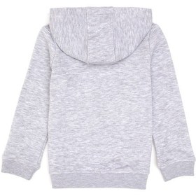 Resim U.S. Polo Assn. Kız Çocuk Açık Gri Melanj Kapüşonlu Fermuarlı Basic Sweatshirt 50316837-VR091 