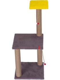 Resim PUGALO 82 Cm Antrasit Iki Katlı Kedi Tırmalama Tahtası Catnipli Tırmalama Tahtası Minder Yüzey 