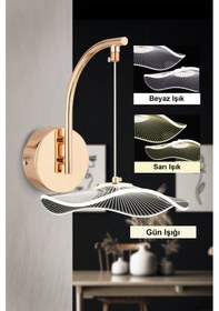 Resim İstanbul Avize Aplik Şapka Gold Üç Renk Led Lüx Modern Ledli Apli 