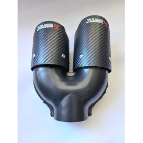 Resim Egzozcum 76 mm Çapında Sağ Çıkış Egzoz Başlığı Karbon Kaplama Içi Siyah Akrapoviç 